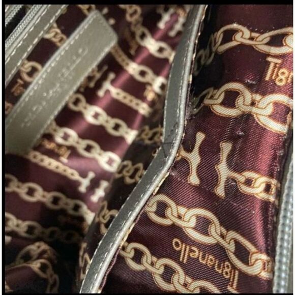 TIGNANELLO Women’s Double Strap Metallic Pebble Leather Handbag 8.5X4.5X…‎ - Picture 10 of 12